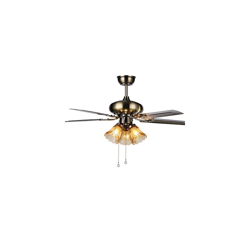 Deckenventilatoren Luxe Eco Moderner Deckenventilator mit Licht, 42-Zoll-Flügel, gebürstetes Stahl-Finish