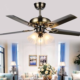 Deckenventilatoren Luxe Eco Moderner Deckenventilator mit Licht, 42-Zoll-Flügel, gebürstetes Stahl-Finish