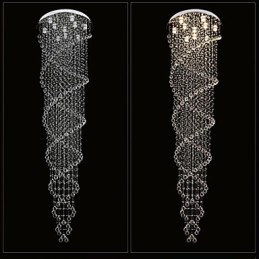 Deckenleuchter Pendelleuchte Lampe Leuchten mit K9 Kristall Doppelspirale