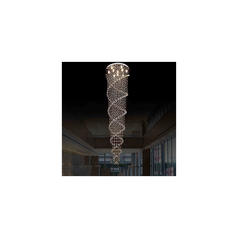 Deckenleuchter Pendelleuchte Lampe Leuchten mit K9 Kristall Doppelspirale