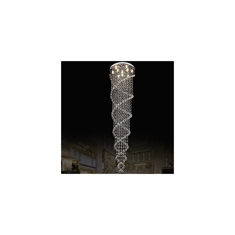 Deckenleuchter Pendelleuchte Lampe Leuchten mit K9 Kristall Doppelspirale