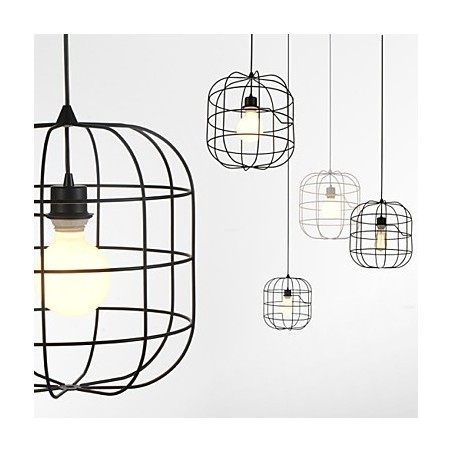 Mini Künstlerische Vogelkäfig Pendelleuchte 1 Licht Mordern Simplicity Finish Schwarz Weiß Metall Kohlenstoffstahl Droplight Mini Künstlerische Vogelkäfig Pendelleuchte 1 Licht Mordern Simplicity Finish Schwarz Weiß Metall Kohlenstoffstahl Droplight