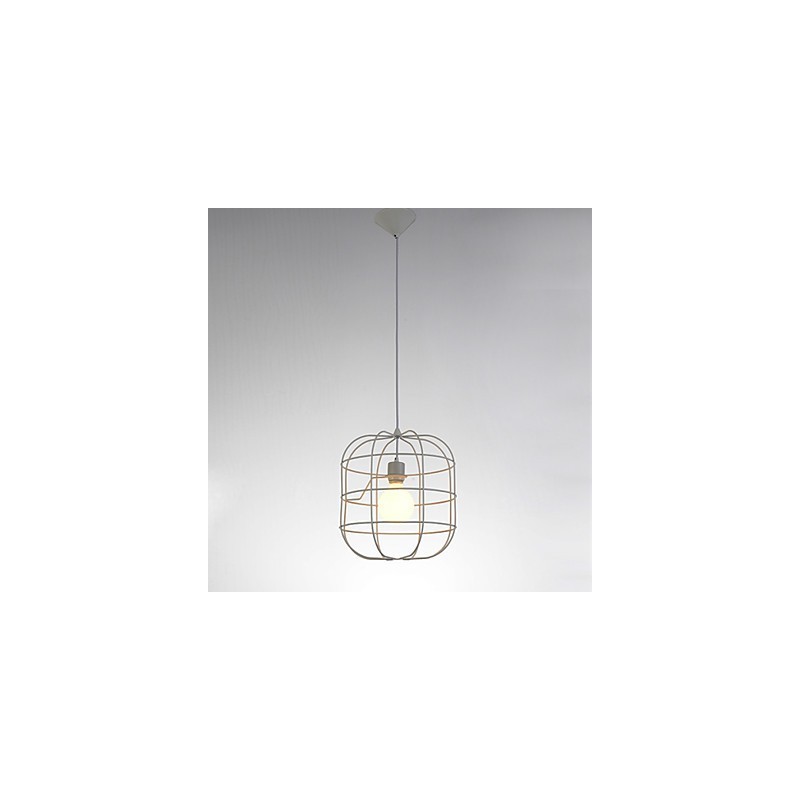Mini Künstlerische Vogelkäfig Pendelleuchte 1 Licht Mordern Simplicity Finish Schwarz Weiß Metall Kohlenstoffstahl Droplight