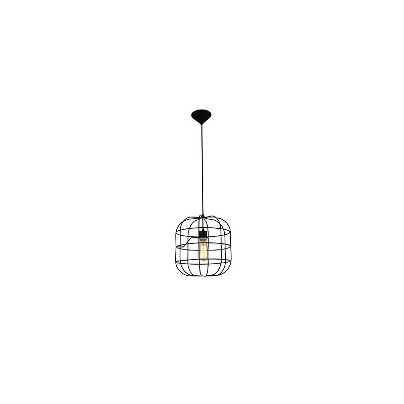 Mini Künstlerische Vogelkäfig Pendelleuchte 1 Licht Mordern Simplicity Finish Schwarz Weiß Metall Kohlenstoffstahl Droplight