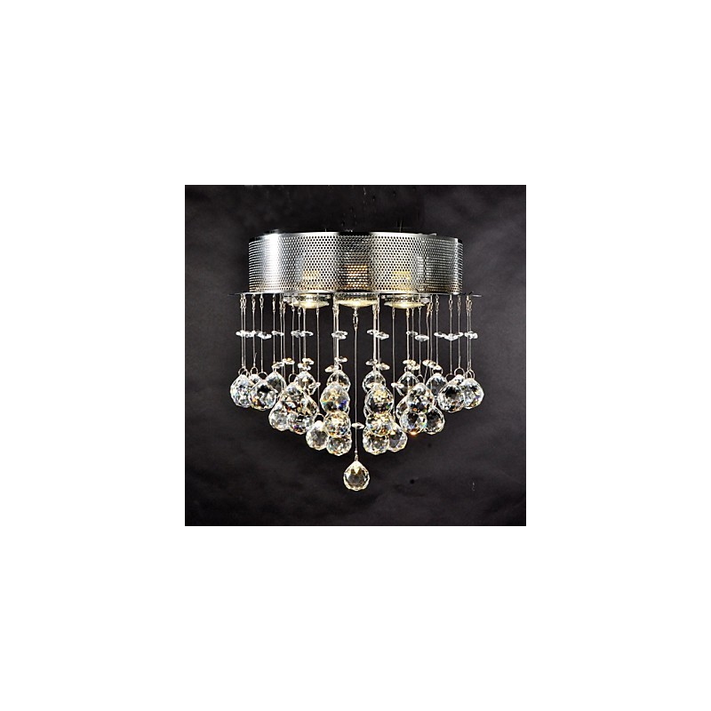 Traditionelle klassische Deckenleuchte aus Kristall und Chrommetall