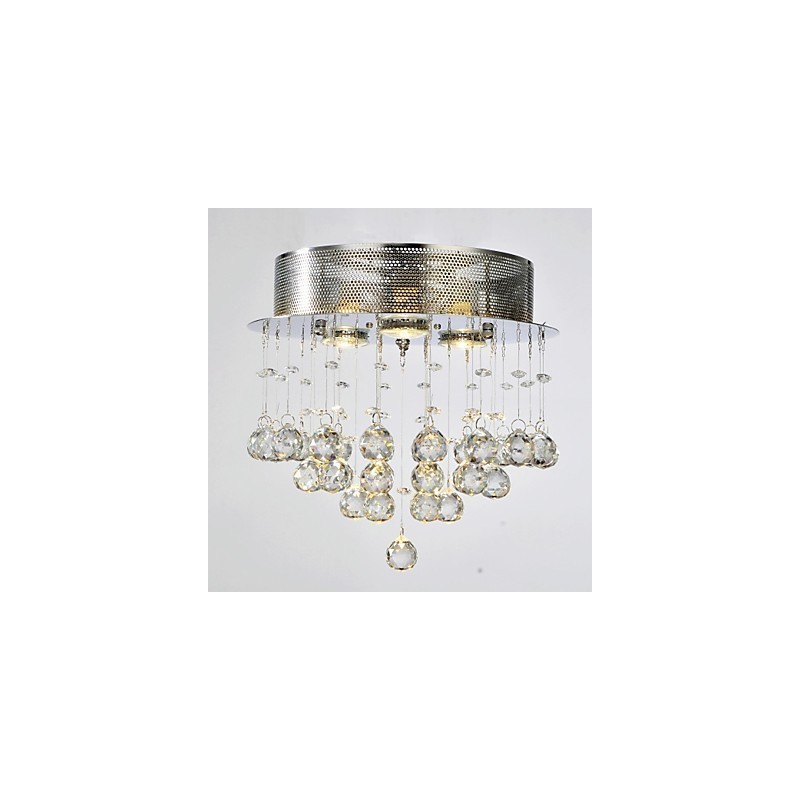 Traditionelle klassische Deckenleuchte aus Kristall und Chrommetall