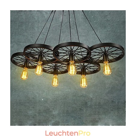 Loft Anhänger Licht Rad Kronleuchter Rustikalen Vintage Retro Land Esszimmer Metall + Malerei Loft Anhänger Licht Rad Kronleuchter Rustikalen Vintage Retro Land Esszimmer Metall + Malerei