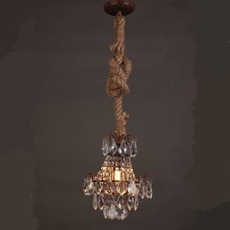 Retro Lounge Hanf Industrieller Wind Imitation Kristall Kronleuchter