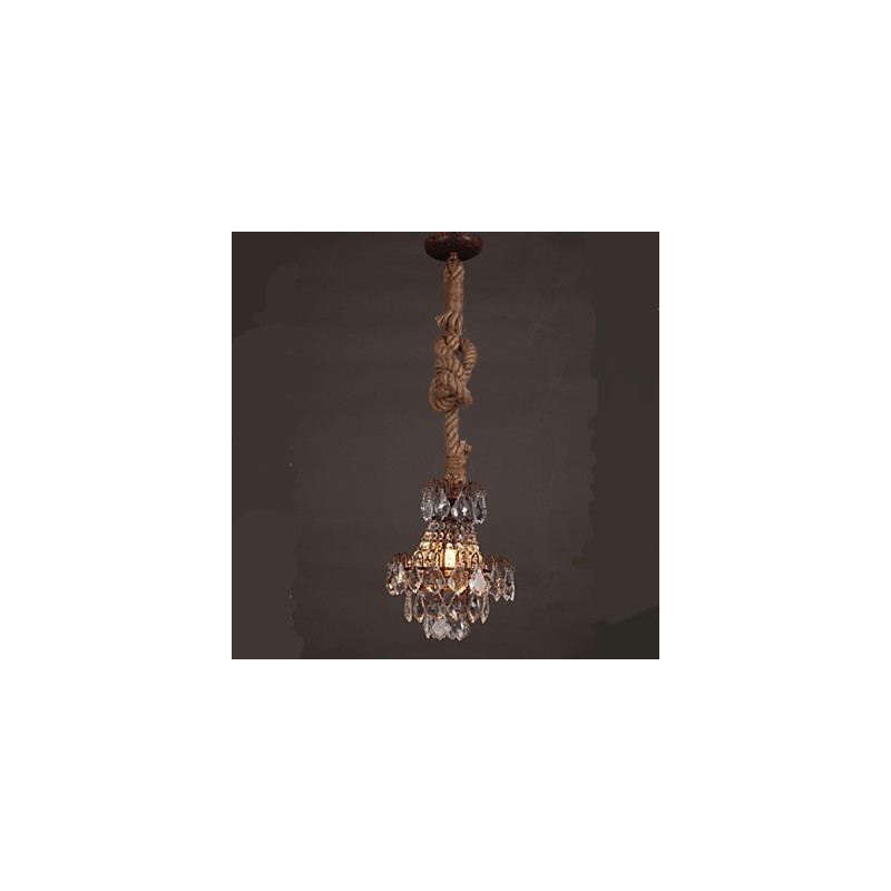 Retro Lounge Hanf Industrieller Wind Imitation Kristall Kronleuchter