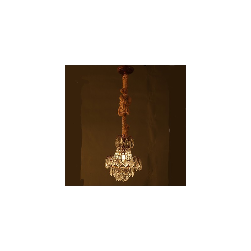Retro Lounge Hanf Industrieller Wind Imitation Kristall Kronleuchter