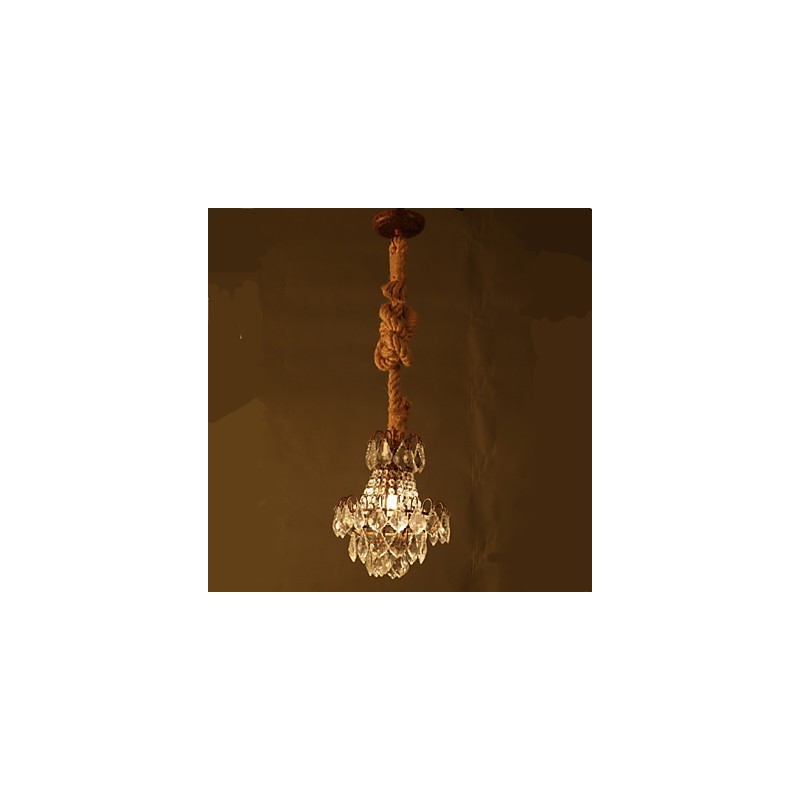 Retro Lounge Hanf Industrieller Wind Imitation Kristall Kronleuchter