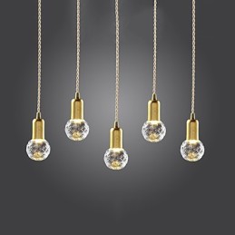 Moderne Pendelleuchte im zeitgenössischen Vintage-Mini-Stil aus goldenem Metall