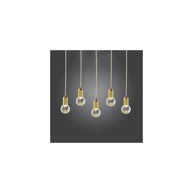 Moderne Pendelleuchte im zeitgenössischen Vintage-Mini-Stil aus goldenem Metall
