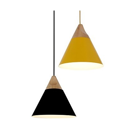 Mini Künstlerische Kegel Pendelleuchte 1 Licht Mordern Simplicity Finish Schwarz Weiß Gelb Aluminium & Holz Droplight Mini Künstlerische Kegel Pendelleuchte 1 Licht Mordern Simplicity Finish Schwarz Weiß Gelb Aluminium & Holz Droplight