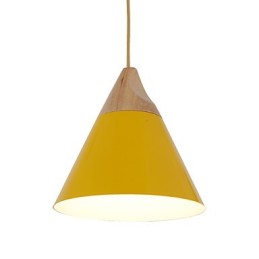 Mini Künstlerische Kegel Pendelleuchte 1 Licht Mordern Simplicity Finish Schwarz Weiß Gelb Aluminium & Holz Droplight
