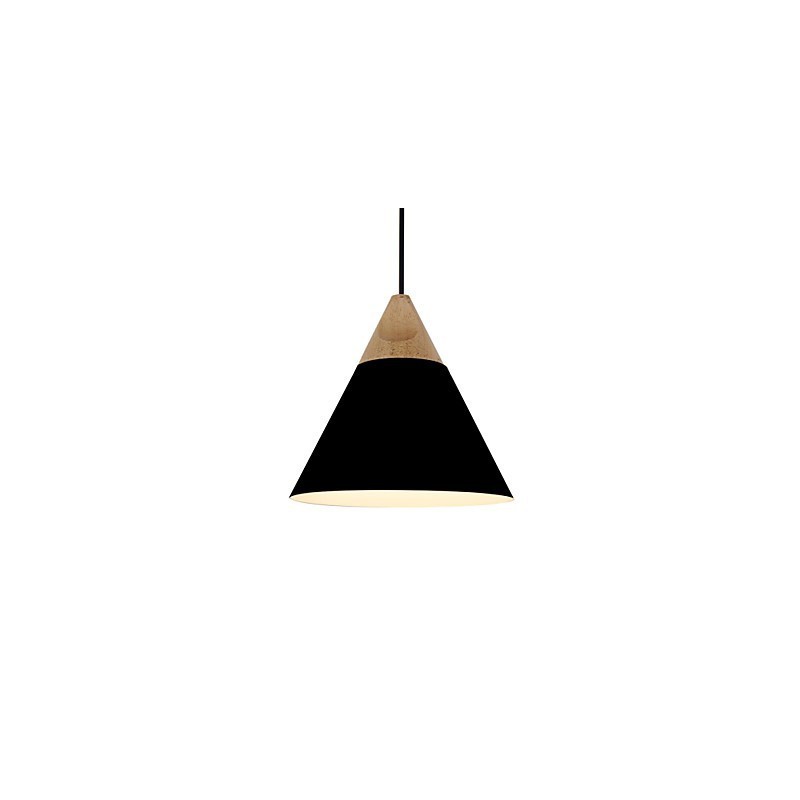 Mini Künstlerische Kegel Pendelleuchte 1 Licht Mordern Simplicity Finish Schwarz Weiß Gelb Aluminium & Holz Droplight