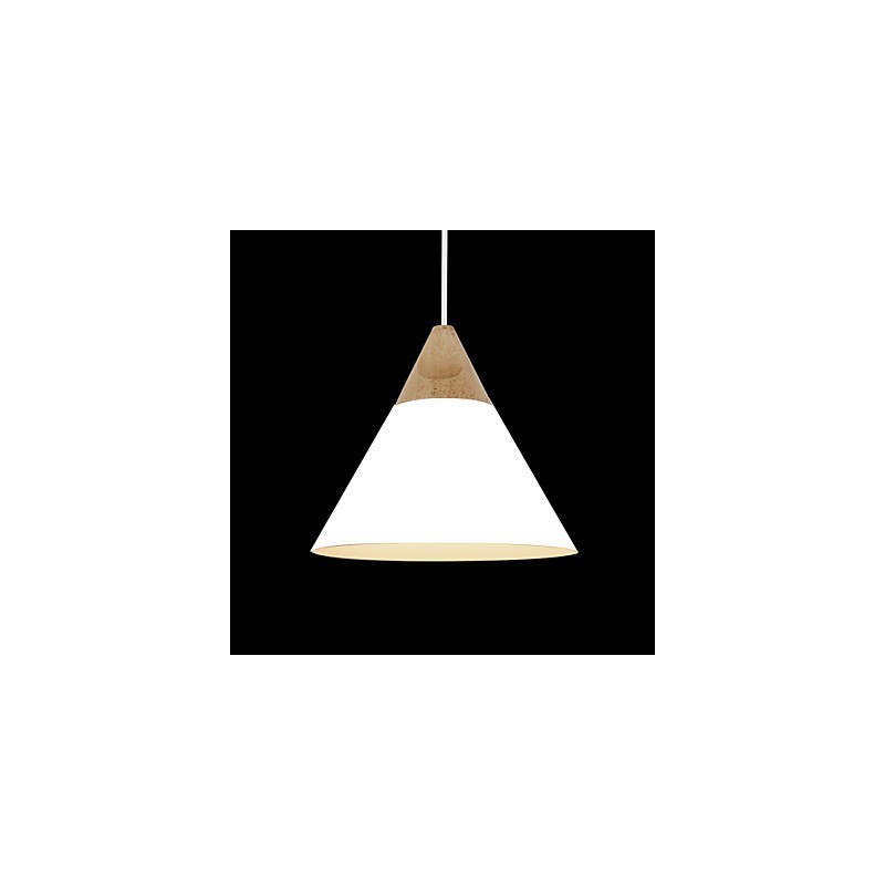 Mini Künstlerische Kegel Pendelleuchte 1 Licht Mordern Simplicity Finish Schwarz Weiß Gelb Aluminium & Holz Droplight