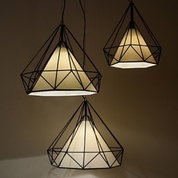 Diamond Mini Pendelleuchte 1 Licht Moderne Schlichtheit Schwarz & Weiß Fertig Kohlenstoffstahl Tuch Droplight