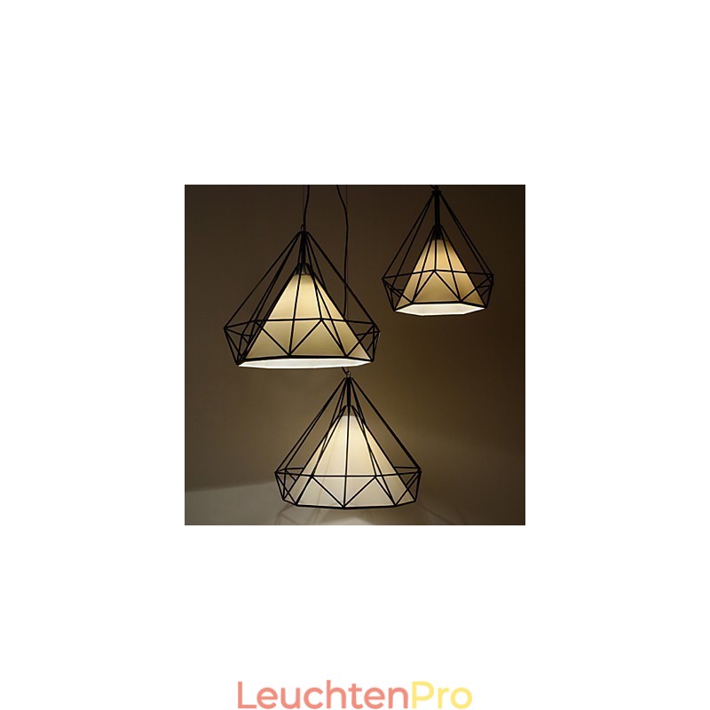Diamond Mini Pendelleuchte 1 Licht Moderne Schlichtheit Schwarz & Weiß Fertig Kohlenstoffstahl Tuch Droplight