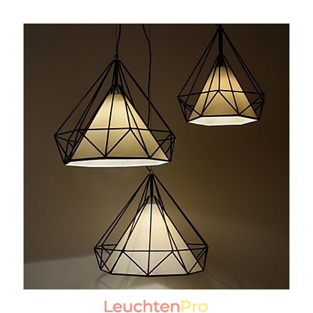 Diamond Mini Pendelleuchte 1 Licht Moderne Schlichtheit Schwarz & Weiß Fertig Kohlenstoffstahl Tuch Droplight Diamond Mini Pendelleuchte 1 Licht Moderne Schlichtheit Schwarz & Weiß Fertig Kohlenstoffstahl Tuch Droplight