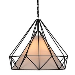 Diamond Mini Pendelleuchte 1 Licht Moderne Schlichtheit Schwarz & Weiß Fertig Kohlenstoffstahl Tuch Droplight