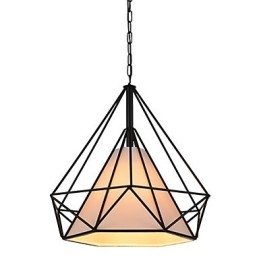 Diamond Mini Pendelleuchte 1 Licht Moderne Schlichtheit Schwarz & Weiß Fertig Kohlenstoffstahl Tuch Droplight