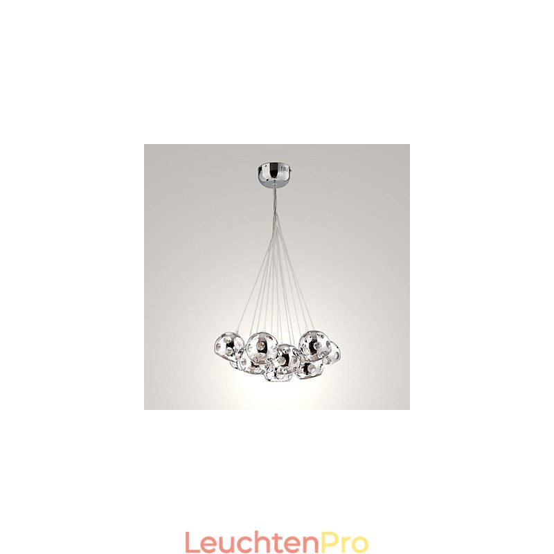 Moderne zeitgenössische Globus Chrom Metall Pendelleuchte