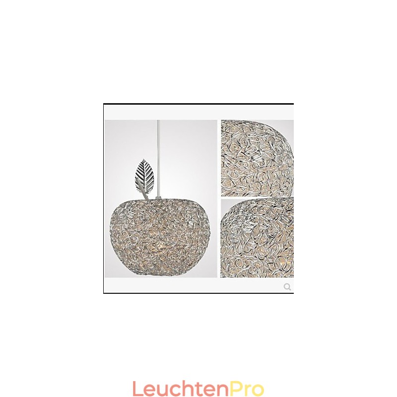 Kronleuchter aus gewebtem Aluminium mit drei Kopflampen, Apfel