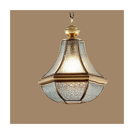 Kleine Pendelleuchte im amerikanischen Landhausstil, komplett aus Kupfer und einem Glas Kleine Pendelleuchte im amerikanischen Landhausstil, komplett aus Kupfer und einem Glas