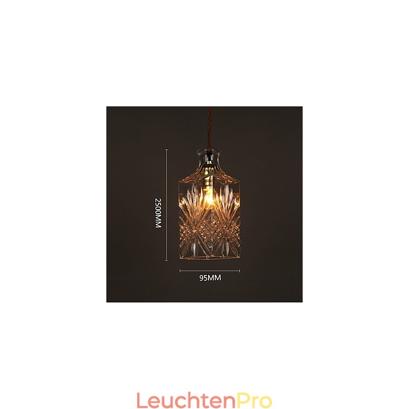 Romantische Flasche Kreative Geschnitzte Kunst Glas Kronleuchter Licht Pendelleuchte