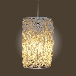 Moderne ländliche Cany Art gewebte Rattan-Einzelkopf-Droplight-Lampe