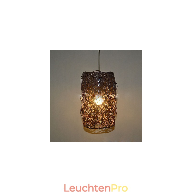 Moderne ländliche Cany Art gewebte Rattan-Einzelkopf-Droplight-Lampe