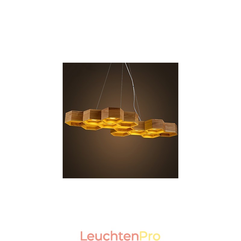 Designer Art Individuality Kronleuchter Einfache Wabenholzlampen