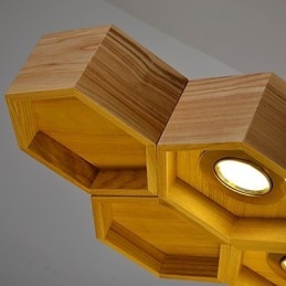 Designer Art Individuality Kronleuchter Einfache Wabenholzlampen