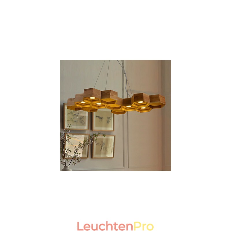 Designer Art Individuality Kronleuchter Einfache Wabenholzlampen