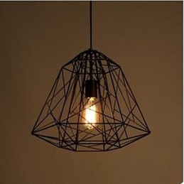 Retro kleine sitzende Schmiedeeisen Diamant Pendelleuchte