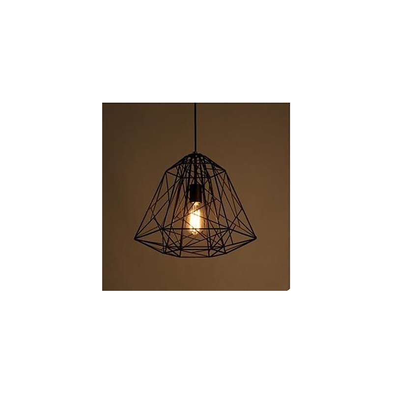 Retro kleine sitzende Schmiedeeisen Diamant Pendelleuchte